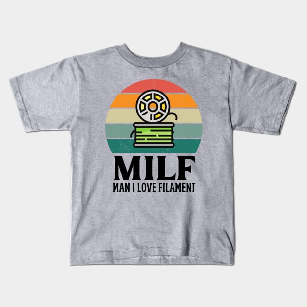 MILF: Man I Love Filament Kids T-Shirt by ZombieTeesEtc